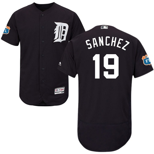 Tigers #19 Anibal Sanchez Navy Blue Flexbase Authentic Collection Stitched MLB Jersey - Click Image to Close